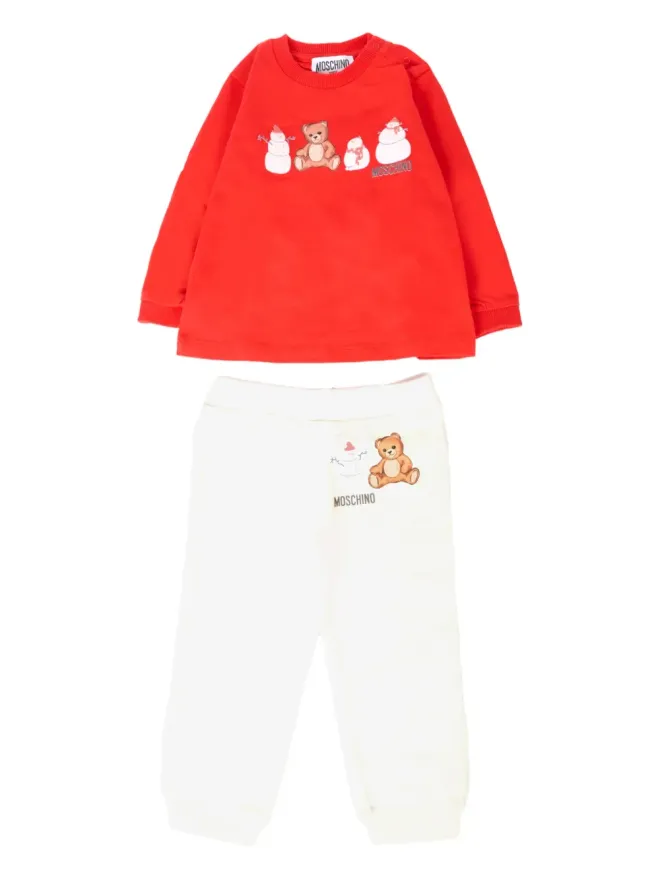 Moschino Kids Moschino Kids エラスティック入り テディベアと雪だるま柄 トラックスーツの商品画像