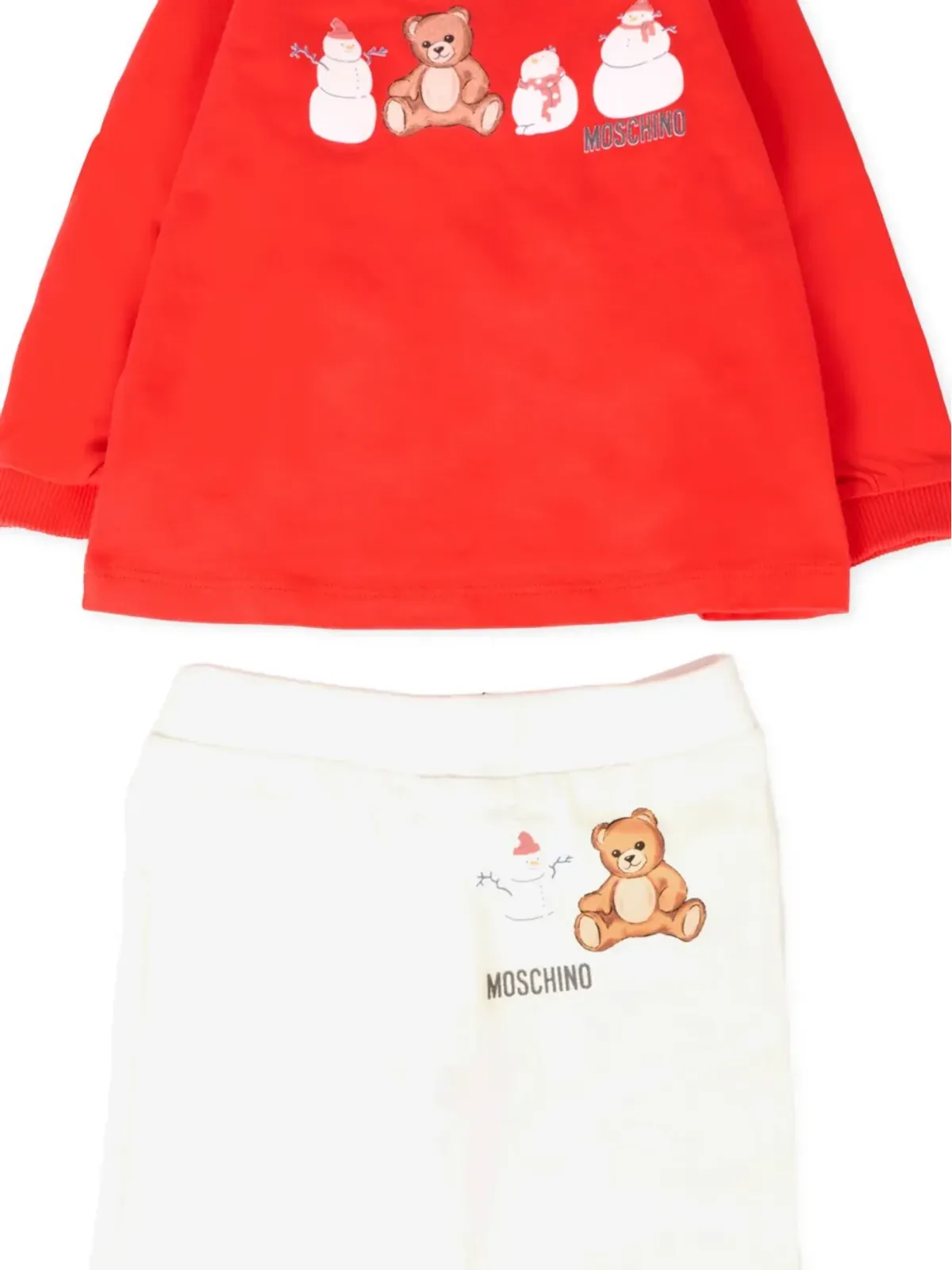 Moschino Kids エラスティック入り テディベアと雪だるま柄 トラックスーツ - 画像3