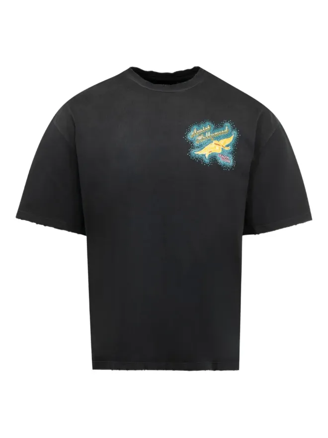 AMIRI AMIRI 翼のクリスタル装飾入りTシャツ ブラックの商品画像