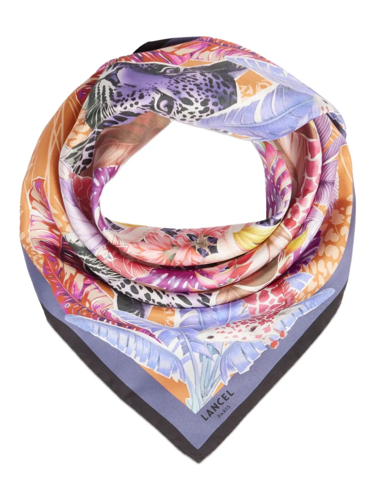 Lancel Jungle print silk scarf - Purple - 画像2