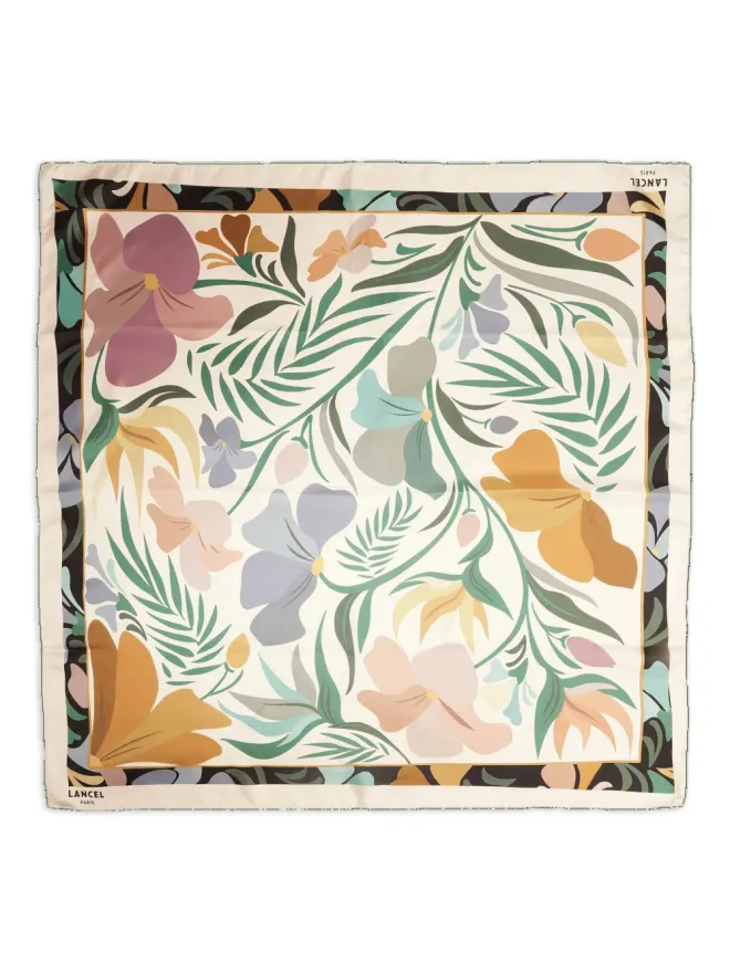 Lancel Lancel Reve de Fleurs-print square scarf - Greenの商品画像