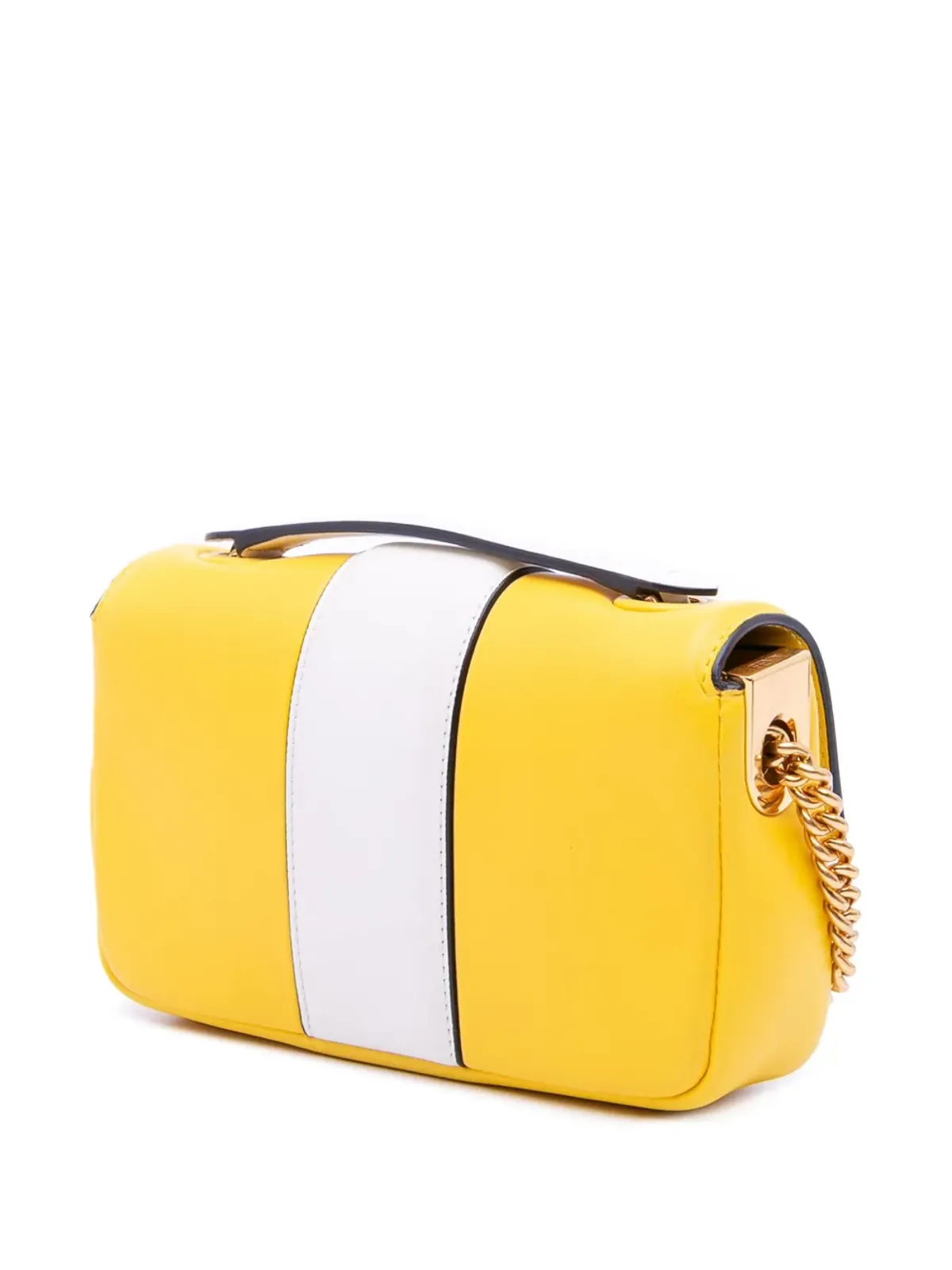 Fendi Pre-Owned バイカラー ナパレザー アポロ チェーン バゲットショルダーバッグ - ホワイト - 画像3