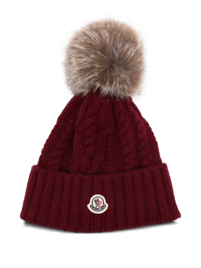 Moncler Moncler ケーブルニット ポンポン ビーニー帽の商品画像