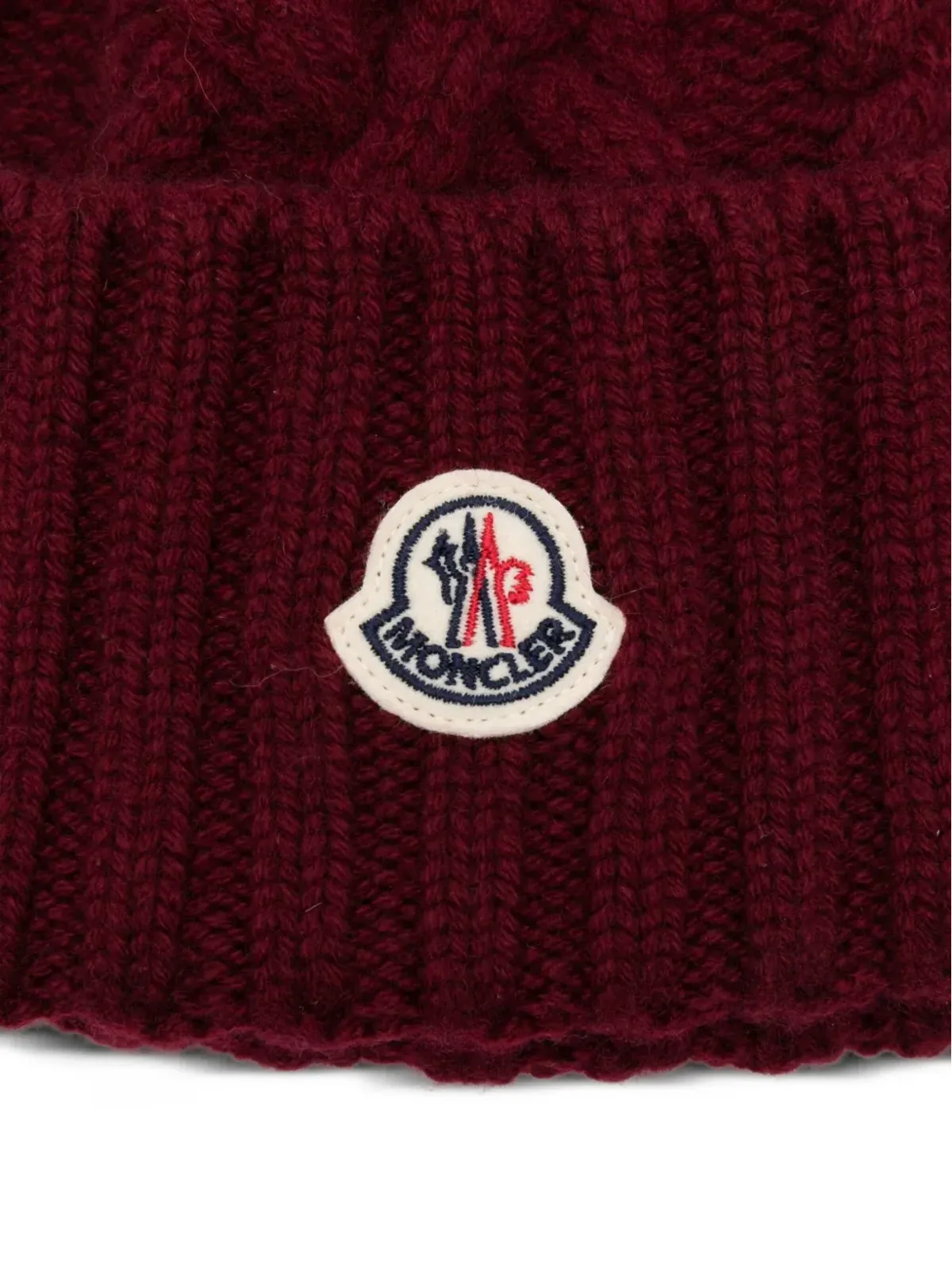 Moncler ケーブルニット ポンポン ビーニー帽 - 画像2