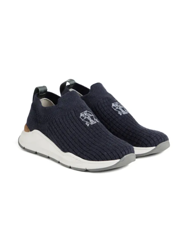 Brunello Cucinelli Kids Brunello Cucinelli Kids ロゴディテール スリップオンスニーカーの商品画像