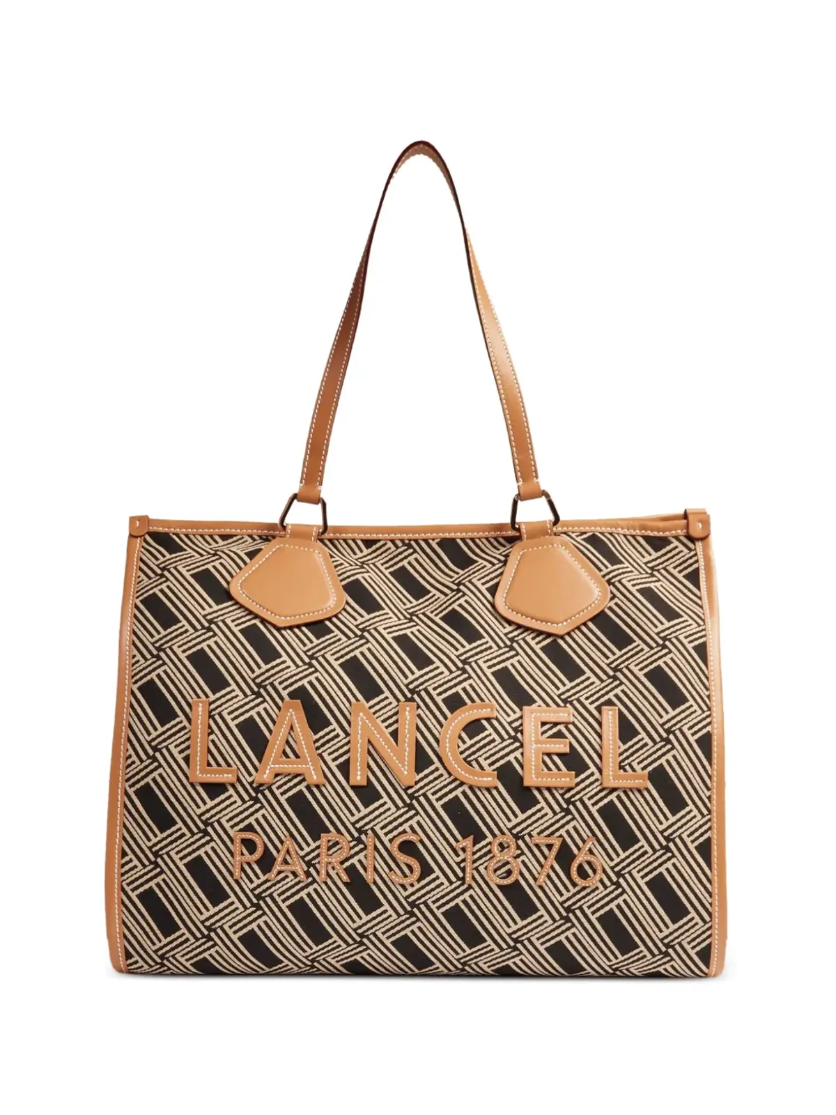 Lancel モノグラム柄 レザー・トリム トートバッグ - 画像1