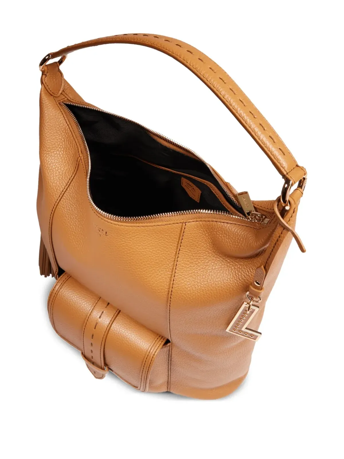 Lancel プレミア フリルト タッセル ショルダーバッグ ブラウン - 画像4