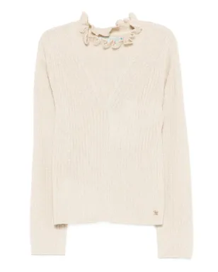 Abel & Lula フリル付きリブ編みジャンパー - サムネイル1