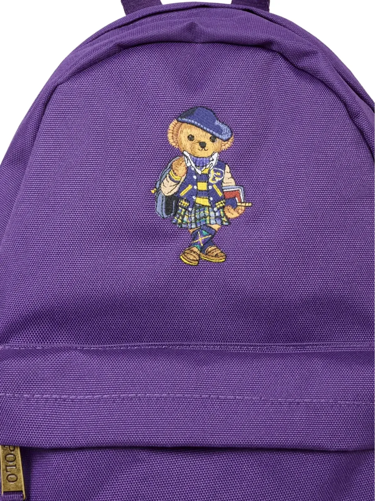 POLO RALPH LAUREN KIDS Bear-embroidered backpack - Purple - 画像3