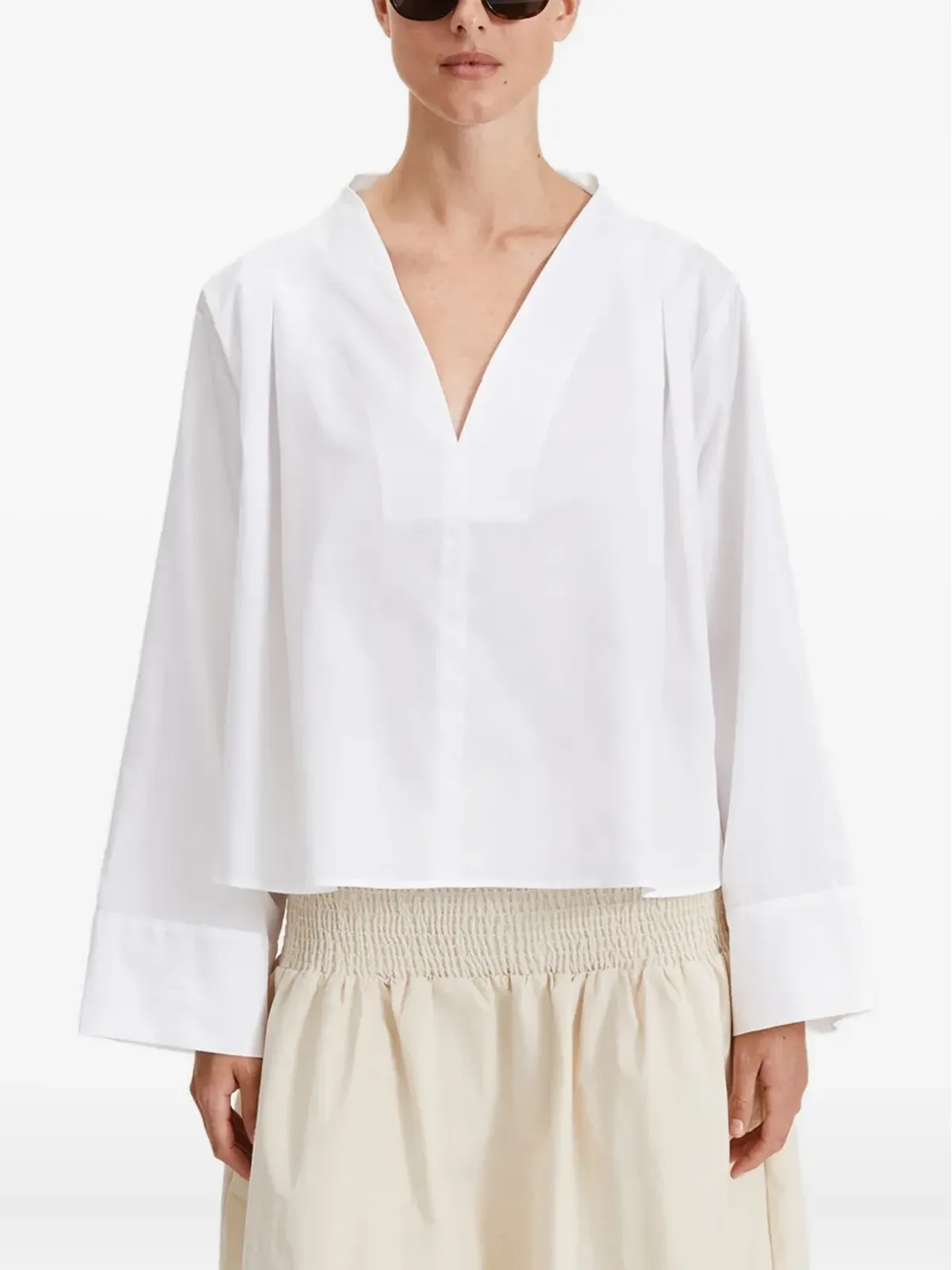 Stylein Javeria V-neck top - White - 画像4