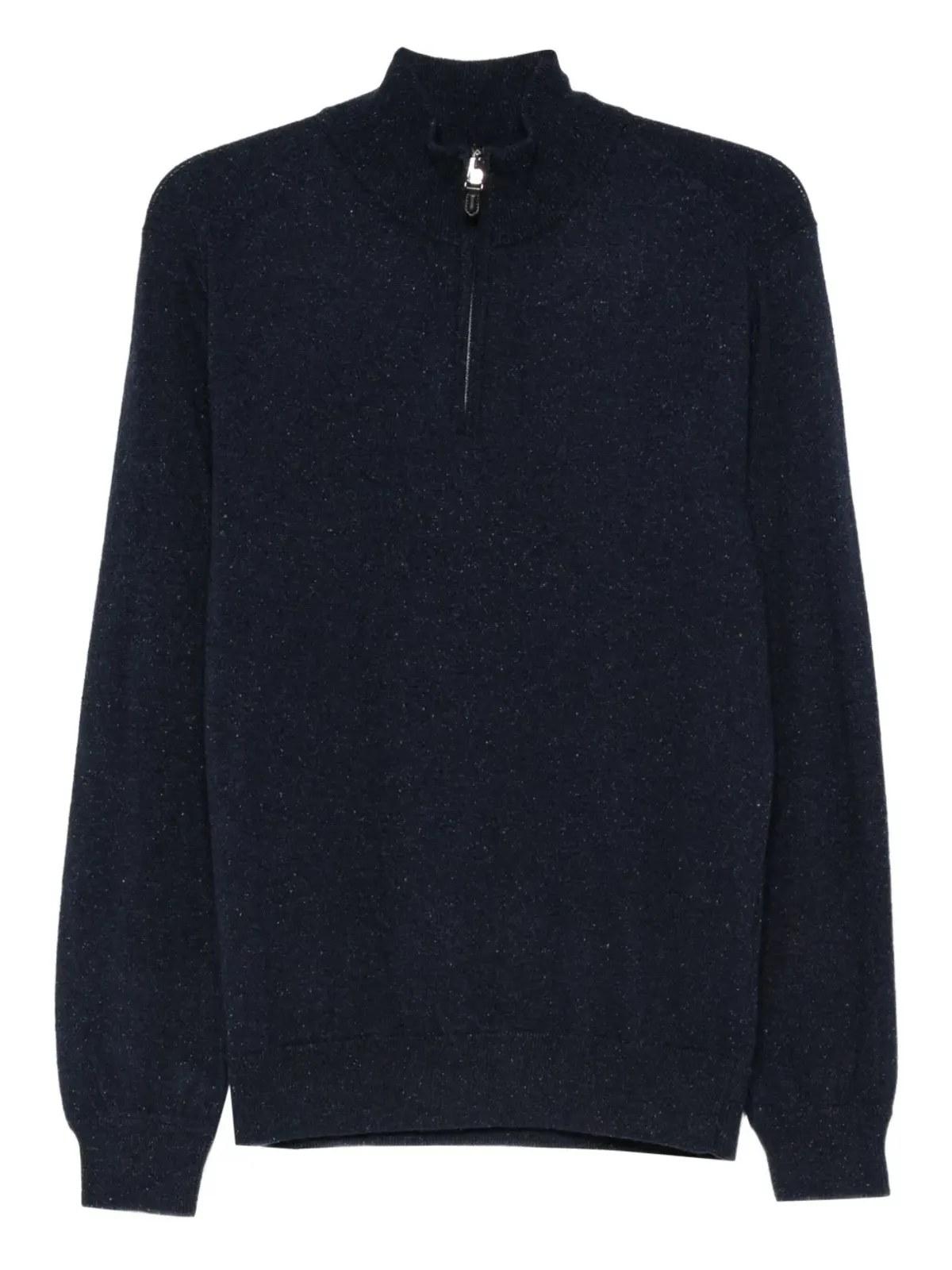 Canali 杢入りハーフジップセーター - 画像1