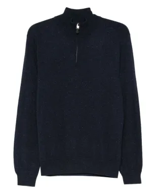 Canali 杢入りハーフジップセーター - サムネイル1