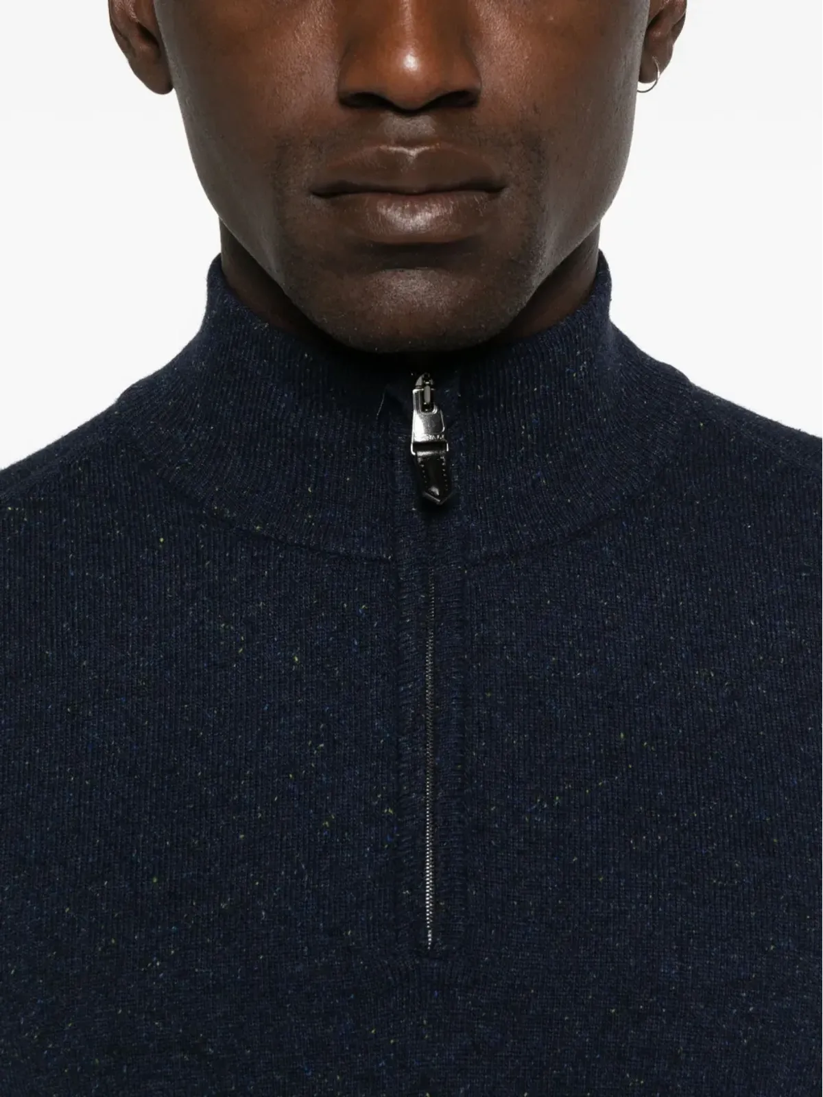 Canali 杢入りハーフジップセーター - 画像5
