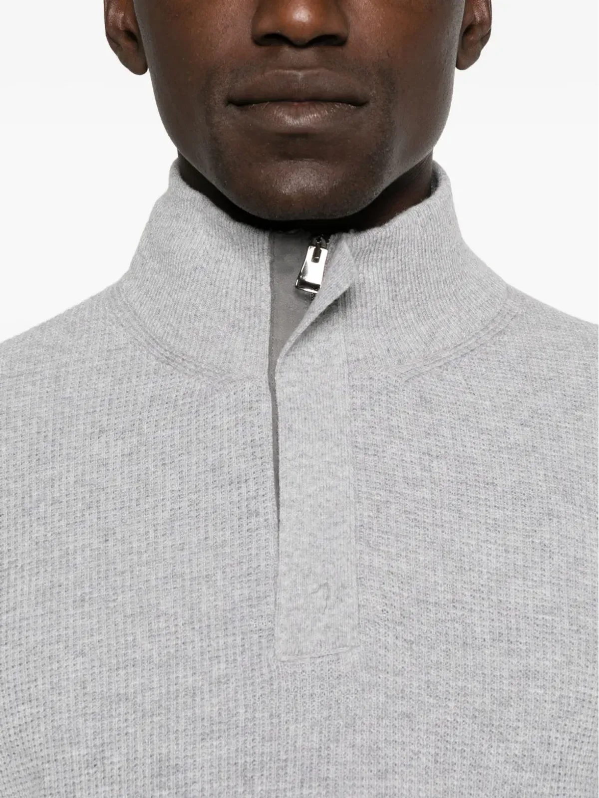 Canali リブ編みハイネックセーター - グレー - 画像5