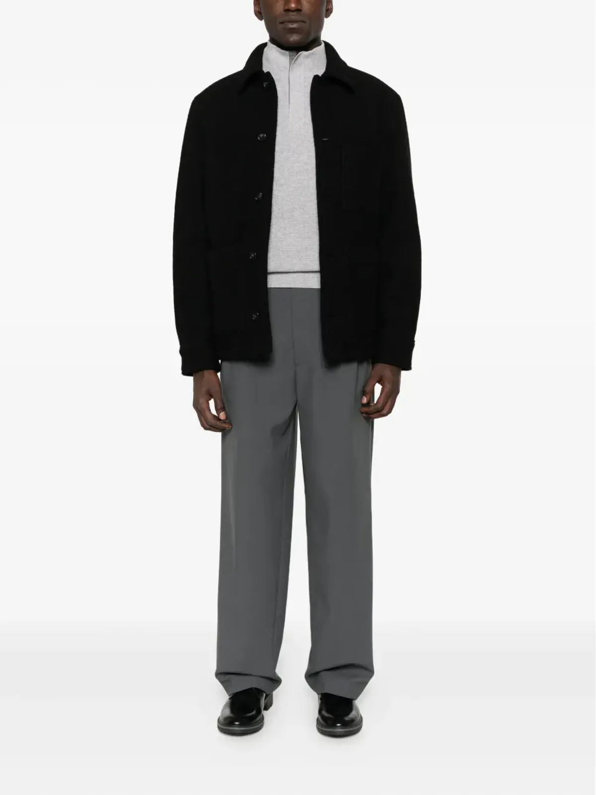 Canali リブ編みハイネックセーター - グレー - 画像2