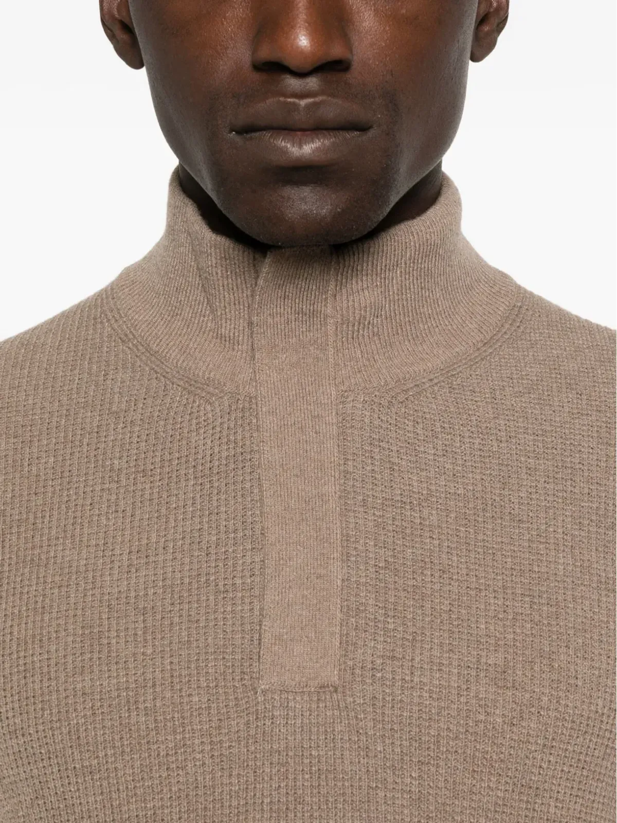 Canali ハイネックハーフジップセーター - 画像5