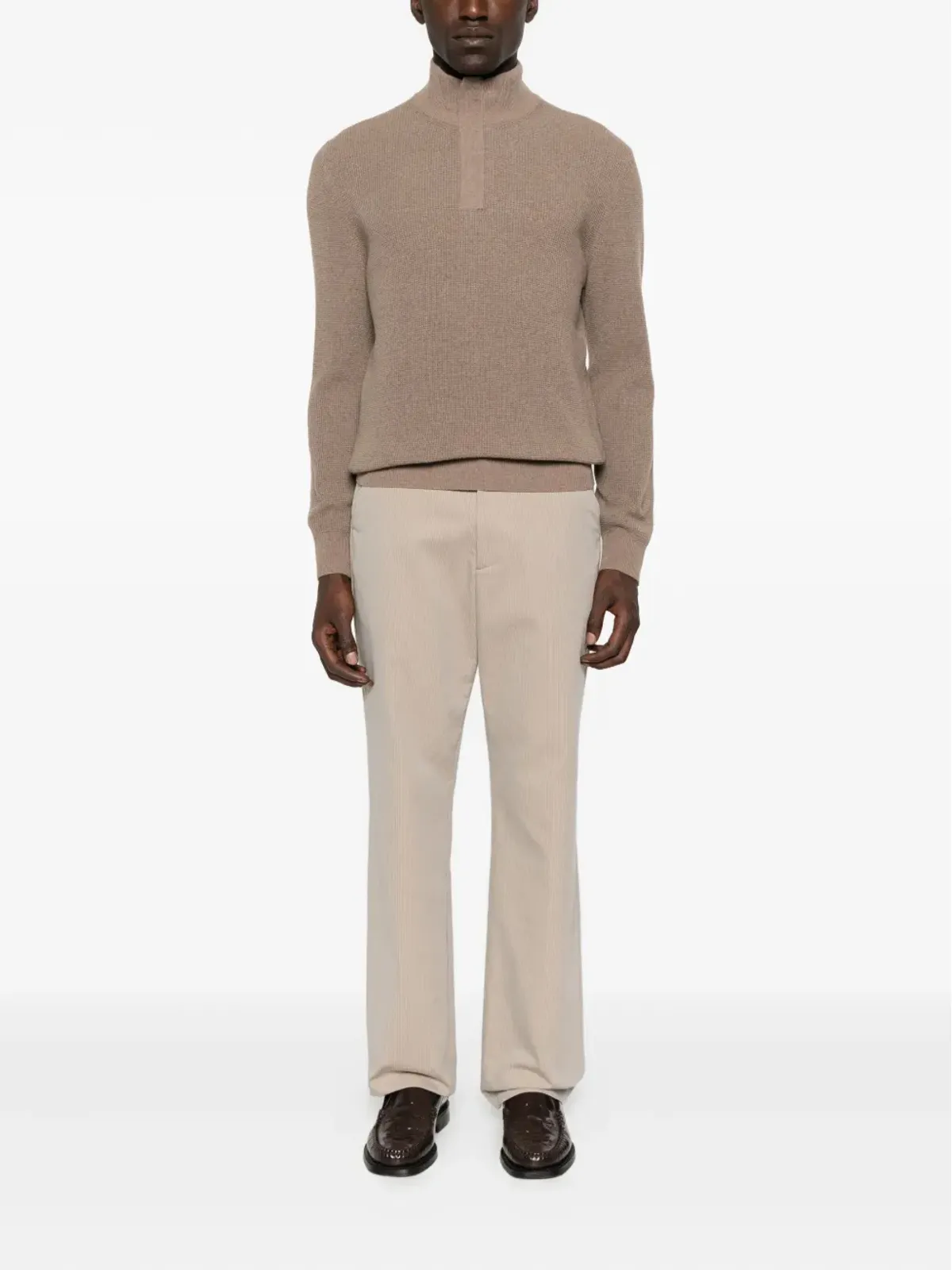 Canali ハイネックハーフジップセーター - 画像2