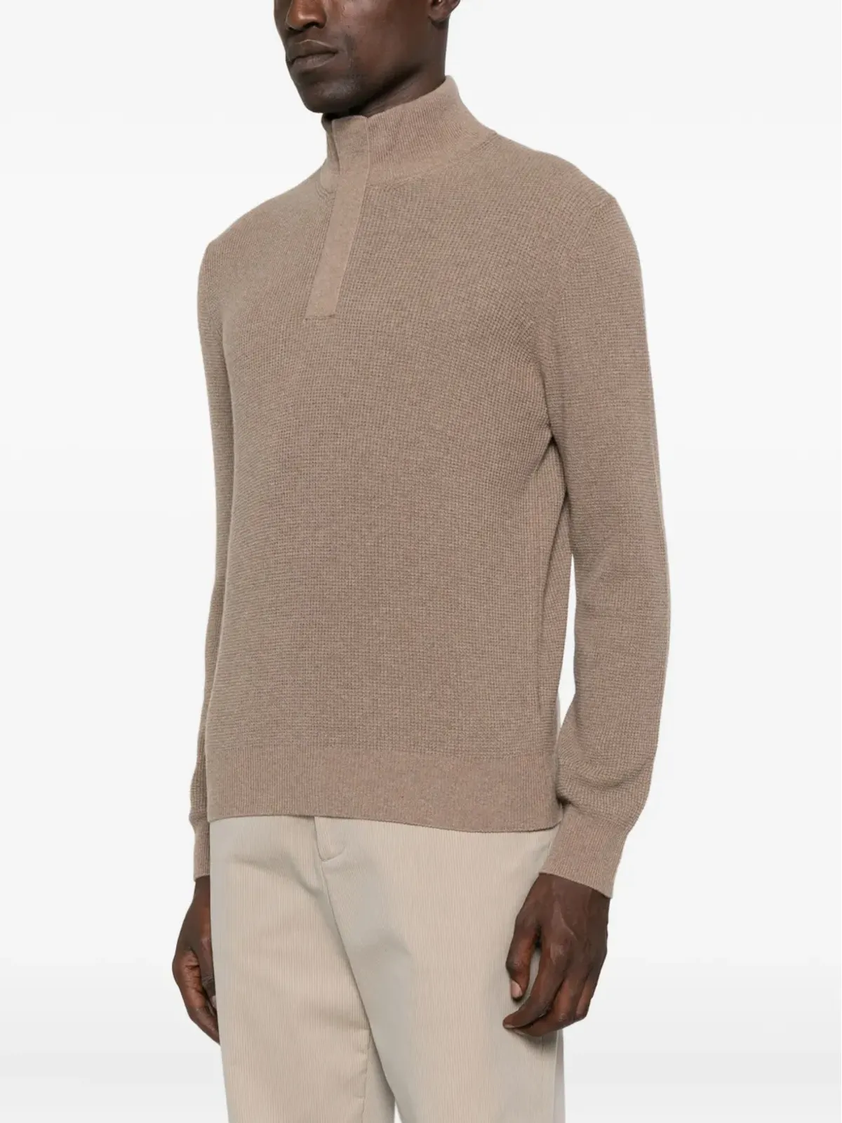 Canali ハイネックハーフジップセーター - 画像3