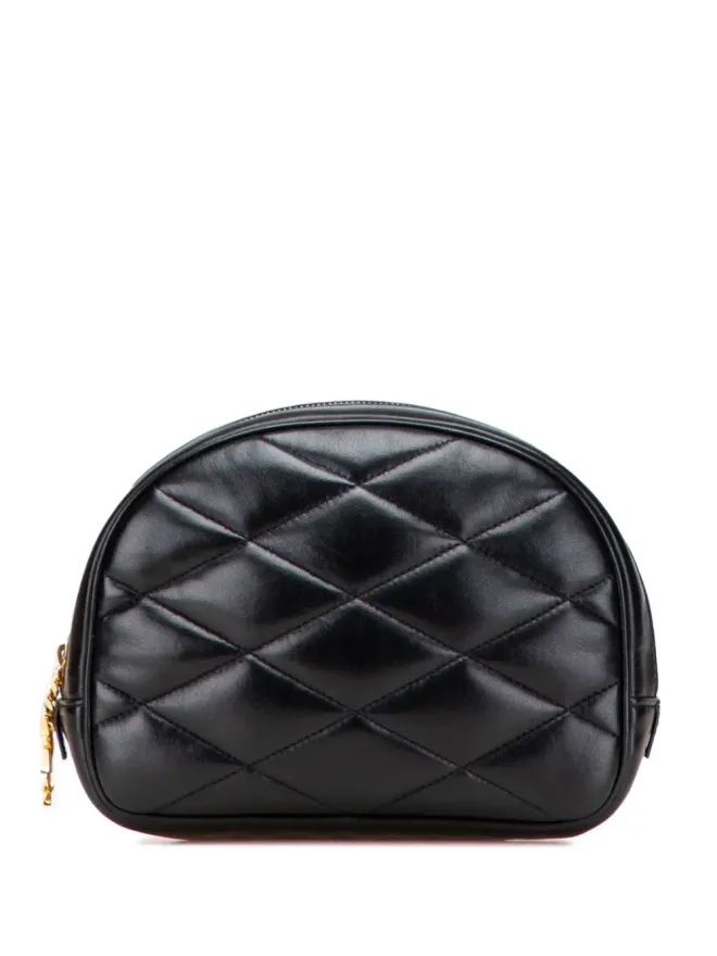 Saint Laurent Pre-Owned Saint Laurent Pre-Owned 2021年 キルティングラムスキン ロリタ コスメポーチ ブラックの商品画像