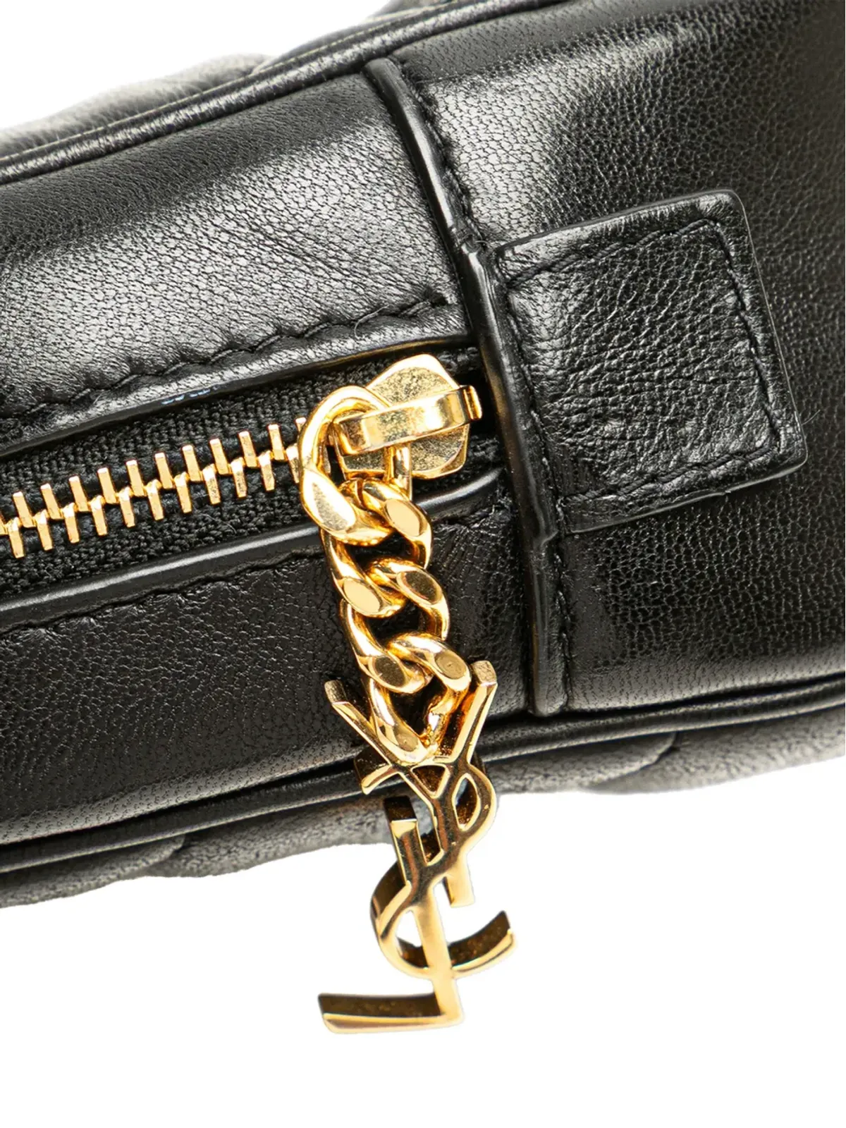 Saint Laurent Pre-Owned 2021年 キルティングラムスキン ロリタ コスメポーチ ブラック - 画像5