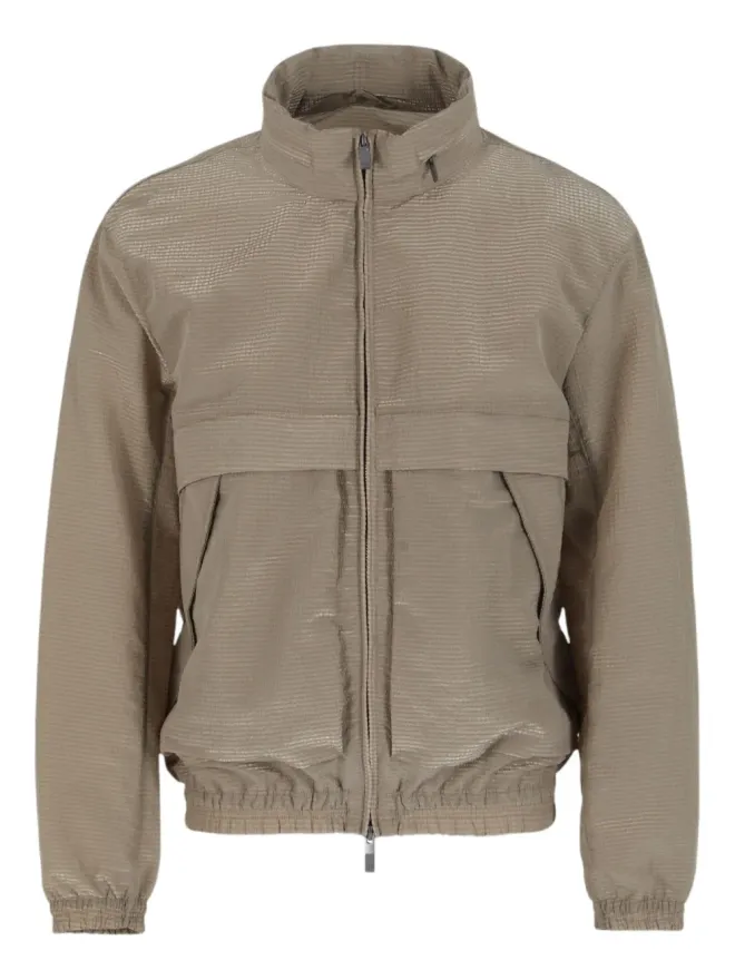 Armani Exchange Armani Exchange テクスチャードジップジャケット ブラウンの商品画像