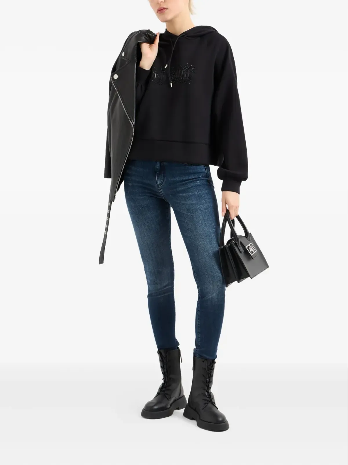 Armani Exchange クリスタル装飾フーディ - 画像2