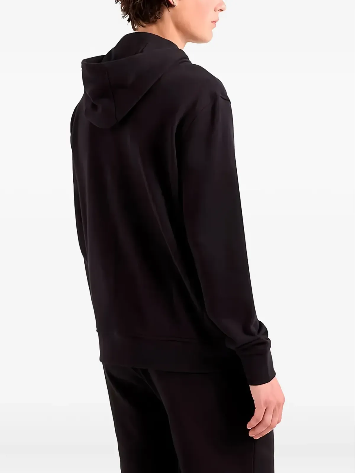 Armani Exchange フード付きジップアップパーカー ブラック - 画像4