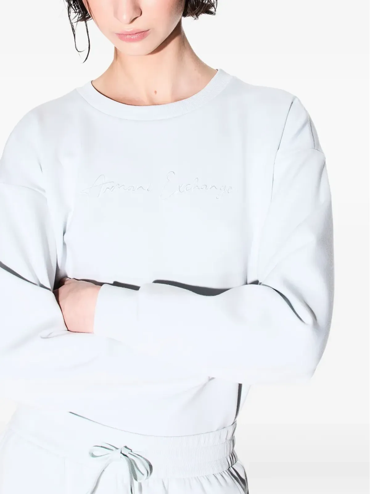 Armani Exchange 刺繍入り クルーネック スウェット - ブルー - 画像5