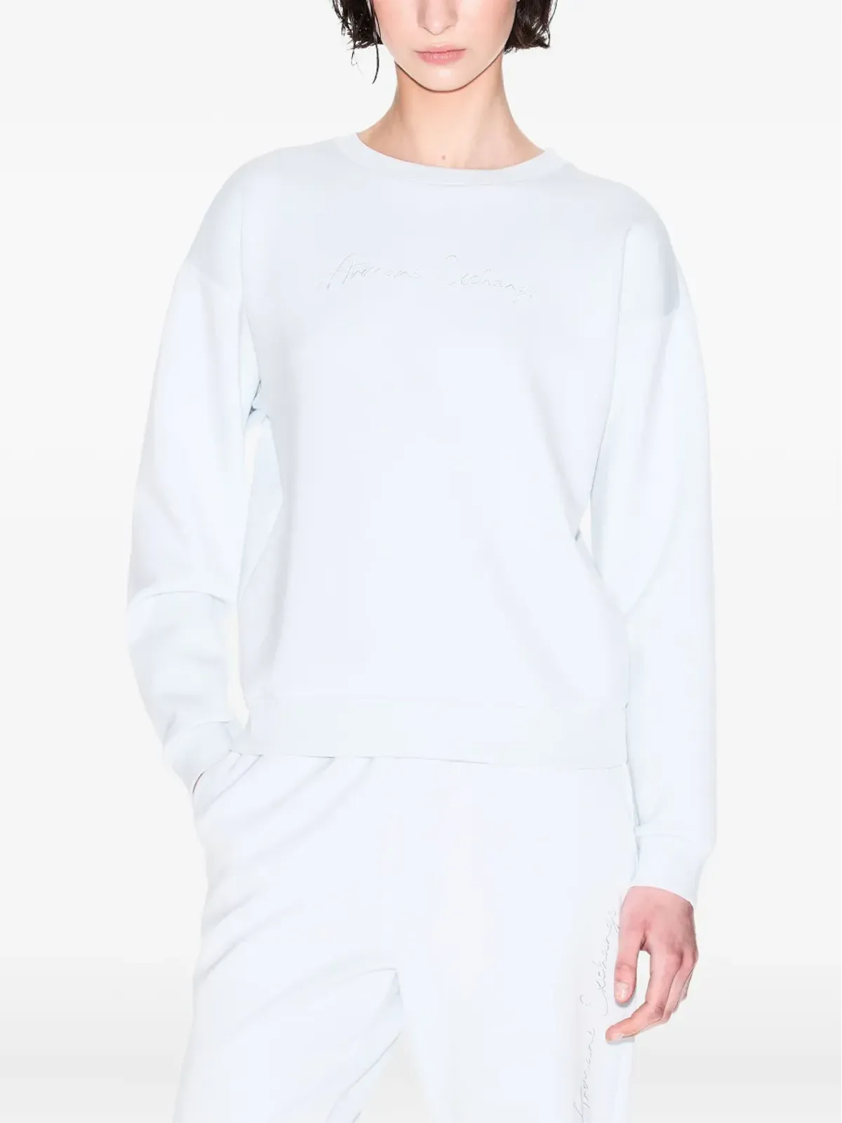 Armani Exchange 刺繍入り クルーネック スウェット - ブルー - 画像3