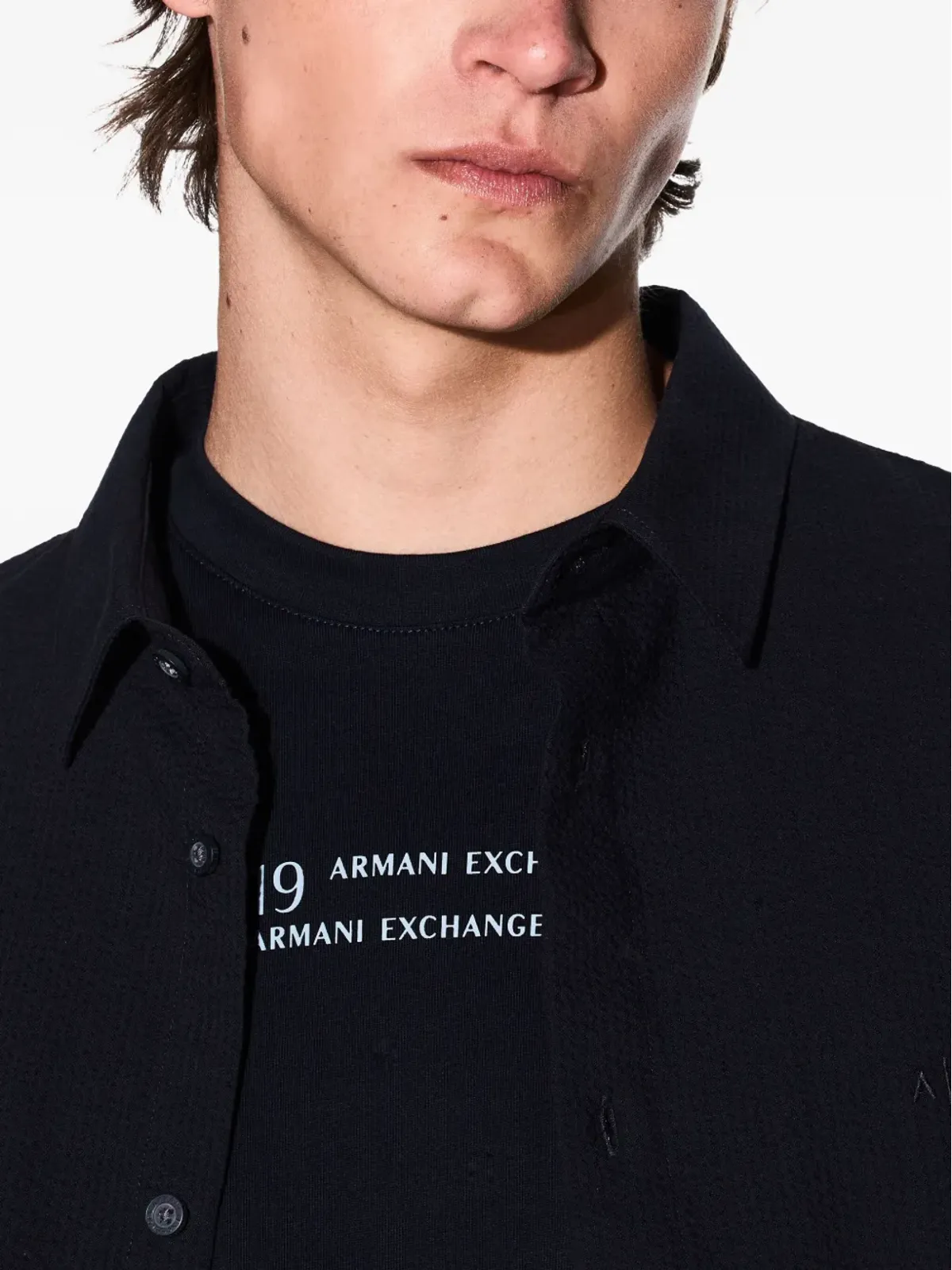 Armani Exchange ショートスリーブシャツ - ブラック - 画像5