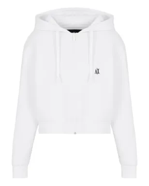Armani Exchange ロゴ刺繍ジップアップスウェット - White - サムネイル1