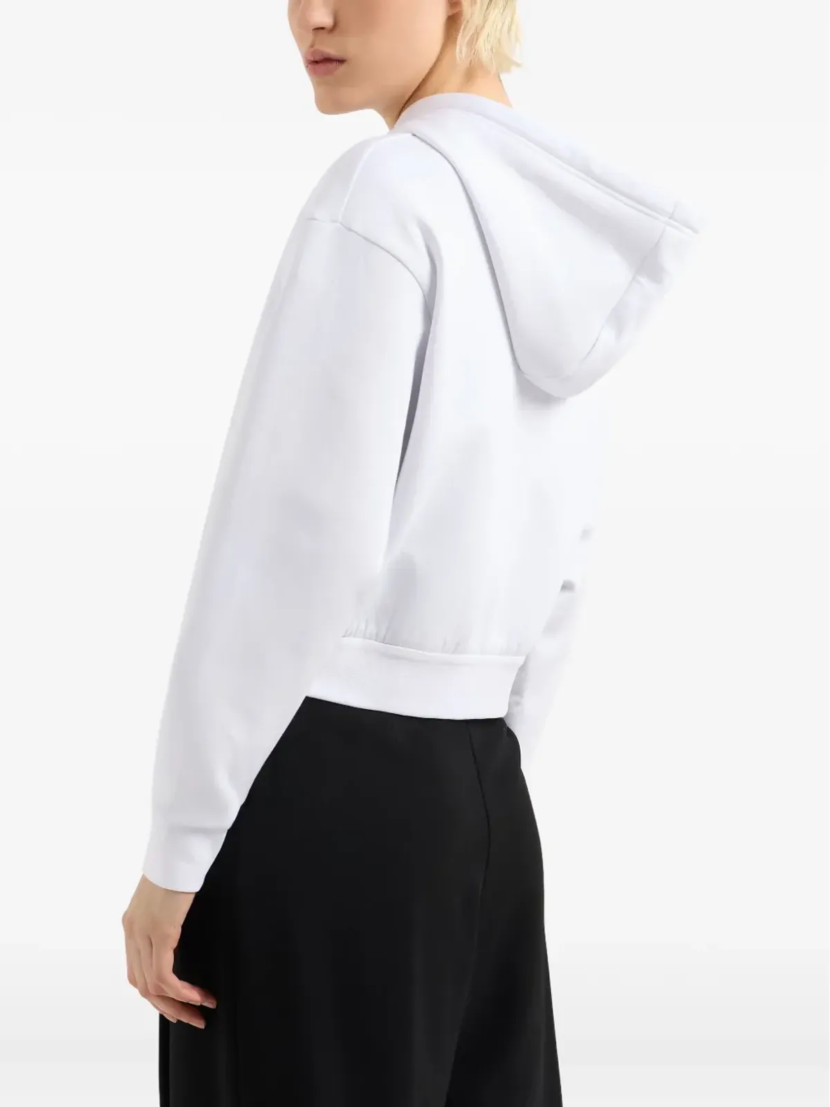Armani Exchange ロゴ刺繍ジップアップスウェット - White - 画像4