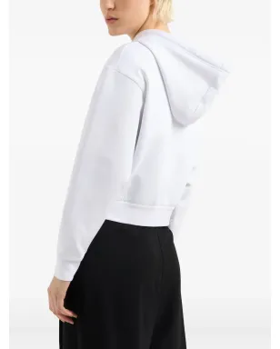 Armani Exchange ロゴ刺繍ジップアップスウェット - White - サムネイル4