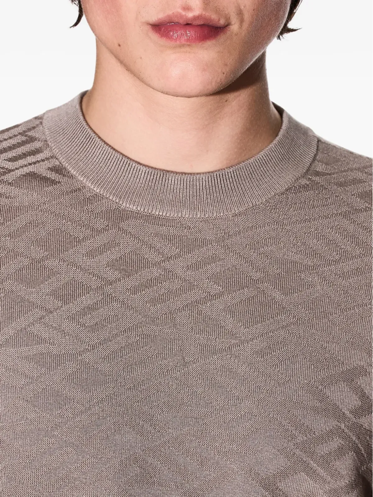 Armani Exchange 幾何学模様 クルーネック ニットセーター - 画像5