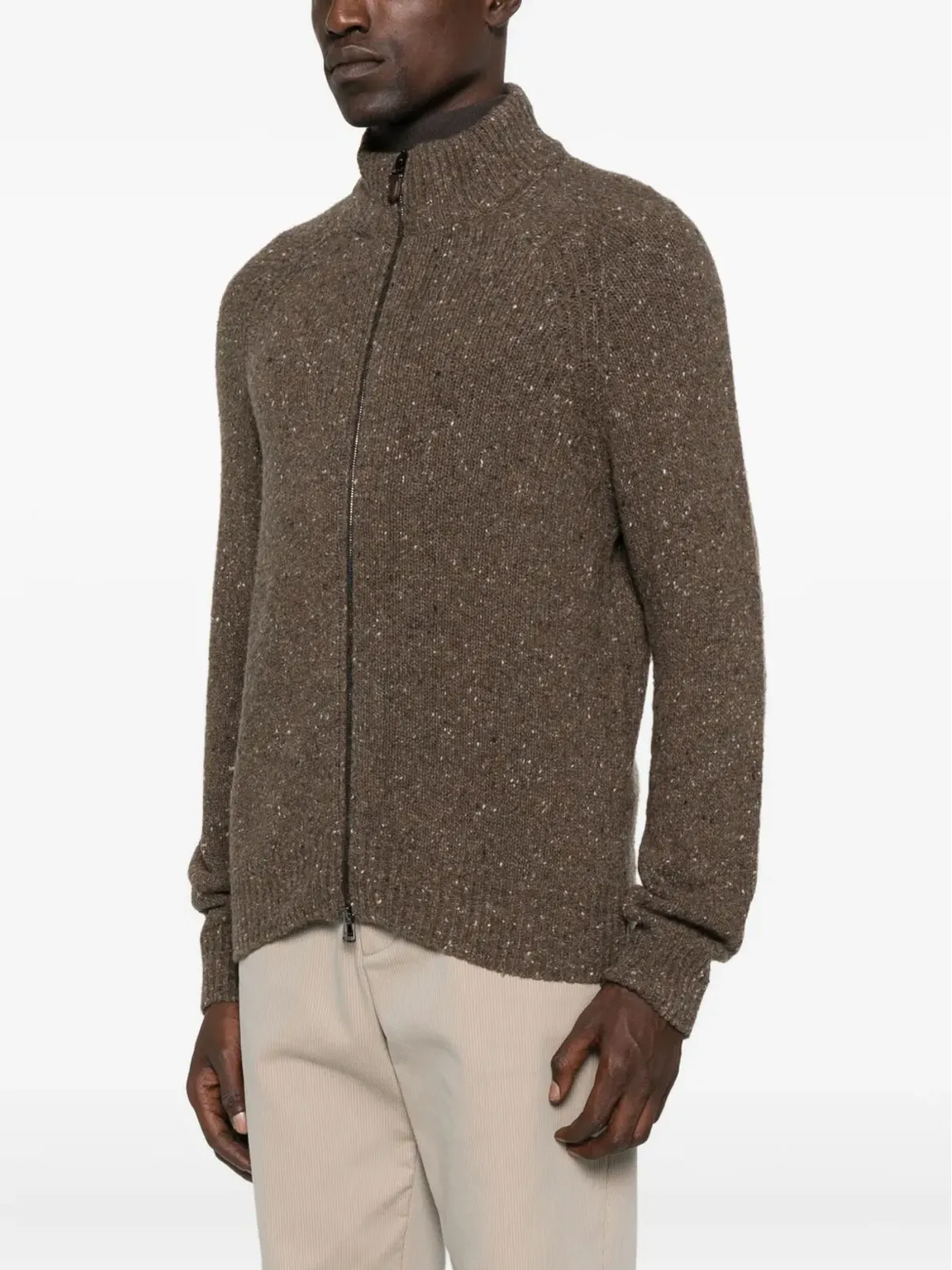Canali 斑点柄ジップフロントカーディガン - 画像3