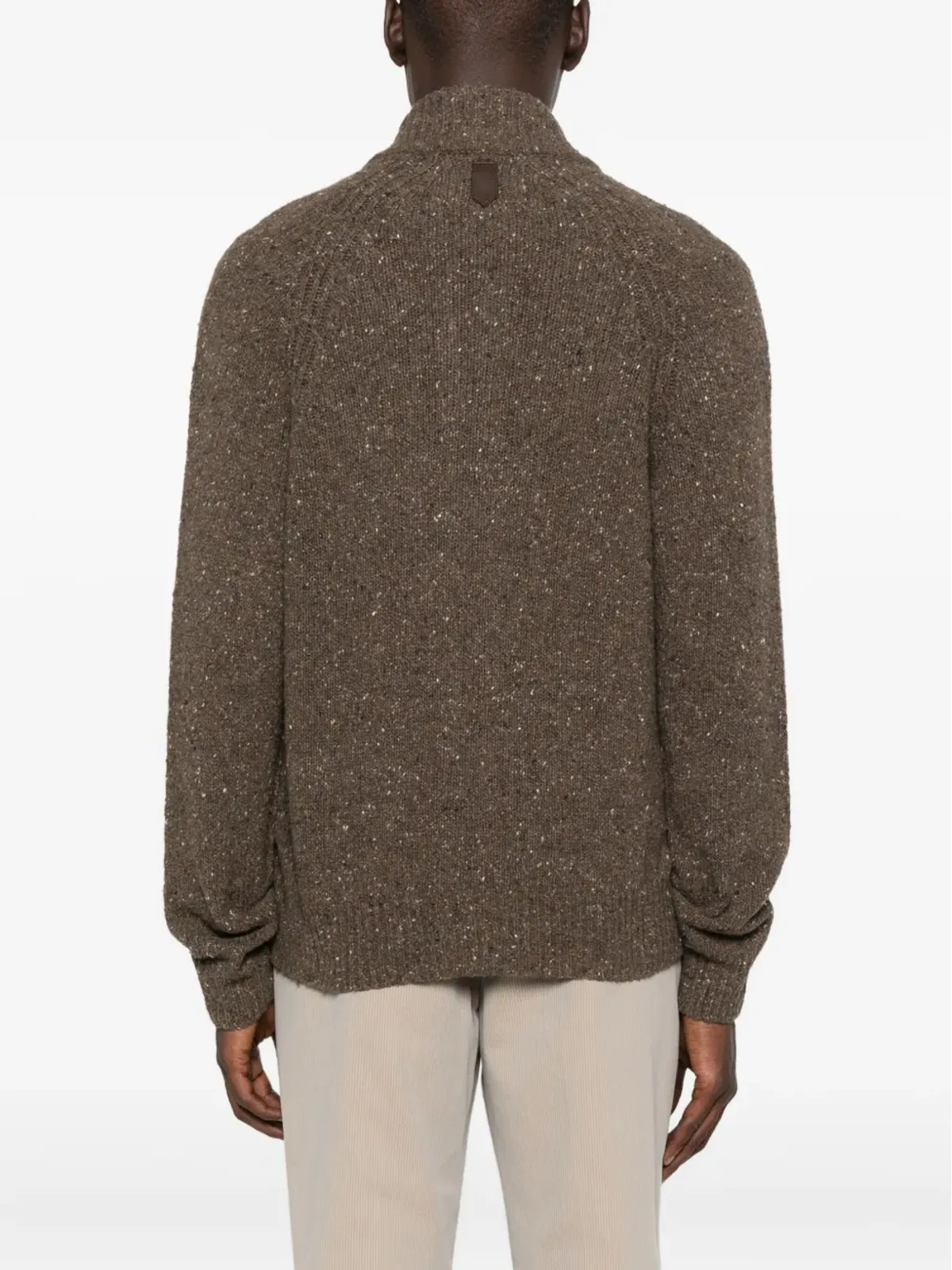Canali 斑点柄ジップフロントカーディガン - 画像4