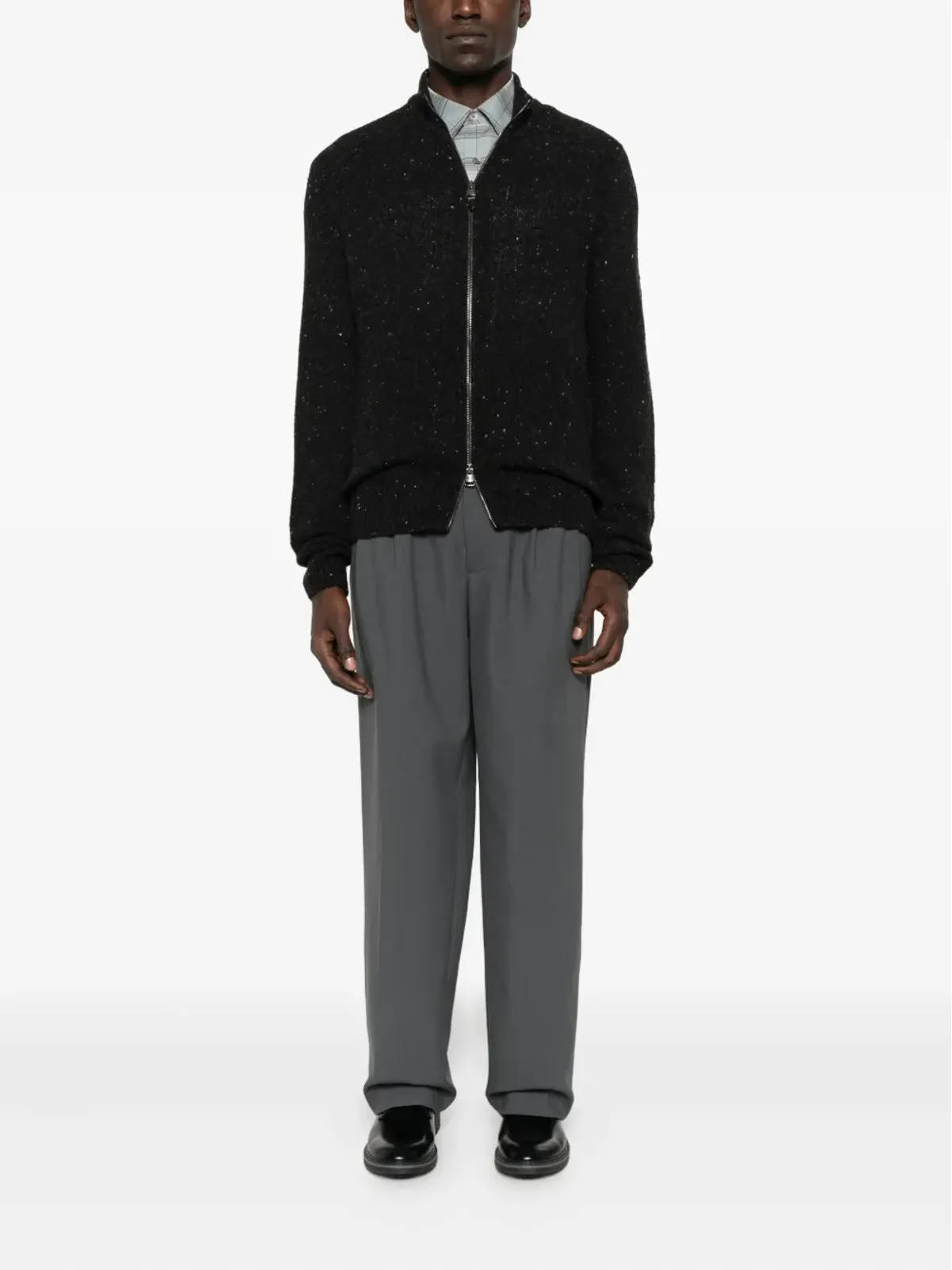Canali 斑点柄ジップアップカーディガン - 画像2