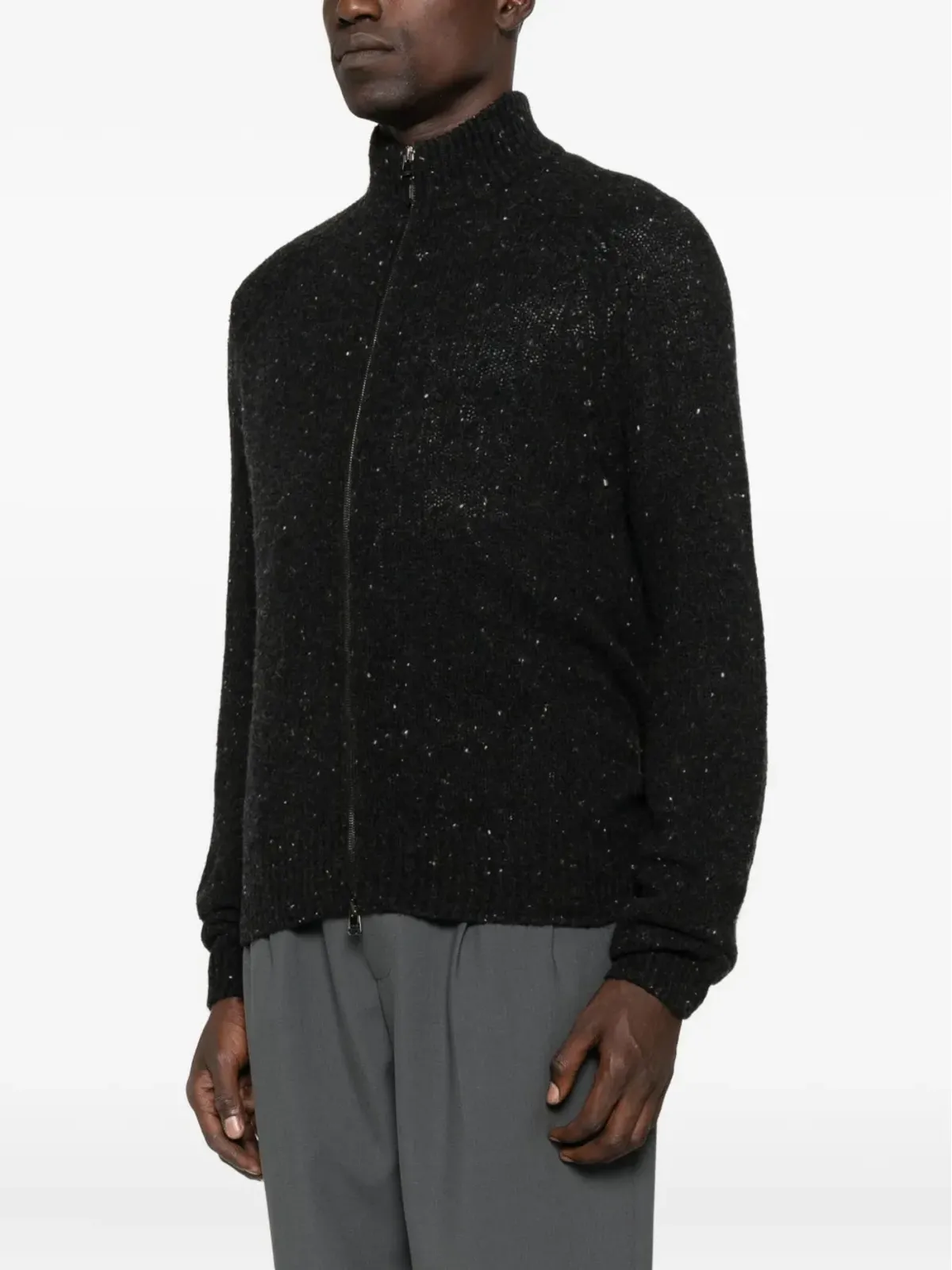 Canali 斑点柄ジップアップカーディガン - 画像3