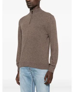 Canali 半ジップ ウールセーター - ブラウン - サムネイル3