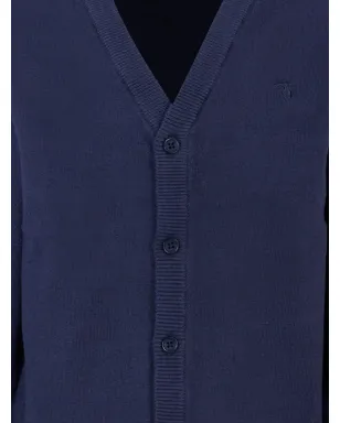 TRUSSARDI JUNIOR Vネック ボタン付きカーディガン - ブルー - サムネイル3