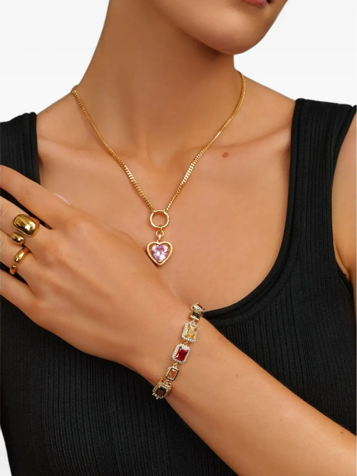 Nialaya Jewelry ジェムストーン ブレスレット - ゴールド - 画像3