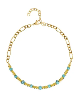 Nialaya Jewelry ターコイズビーズのチェーンネックレス - サムネイル1