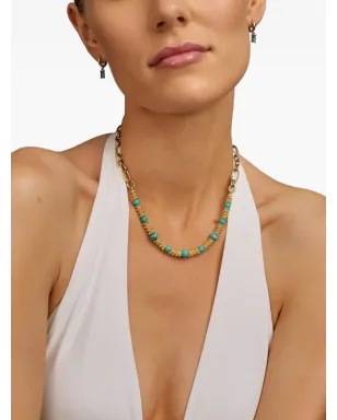Nialaya Jewelry ターコイズビーズのチェーンネックレス - サムネイル2