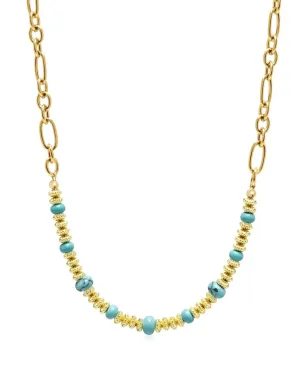 Nialaya Jewelry ターコイズビーズのチェーンネックレス - サムネイル3