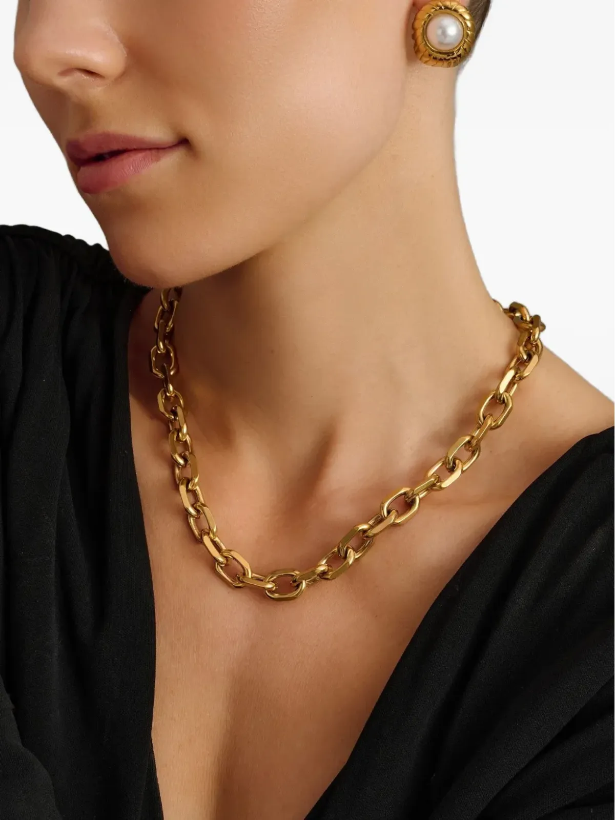 Nialaya Jewelry ラウンドケーブルチェーンネックレス - ゴールド - 画像2