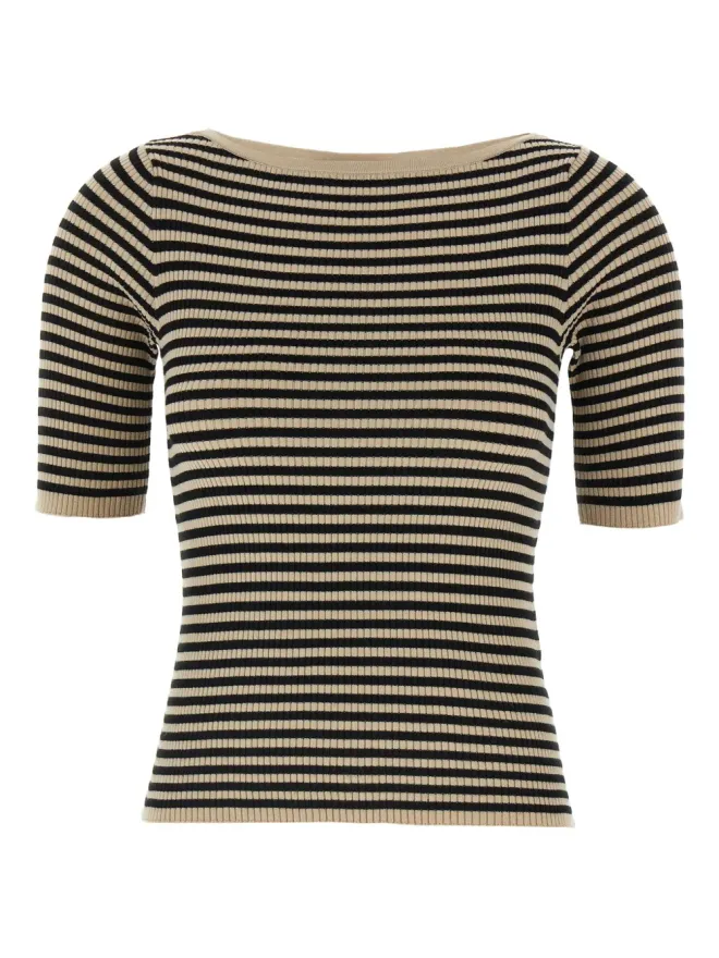 Max Mara Max Mara ストライプ柄リブ編みTシャツの商品画像