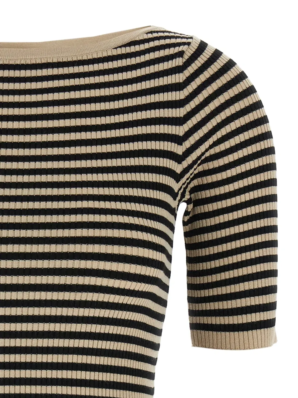 Max Mara ストライプ柄リブ編みTシャツ - 画像3