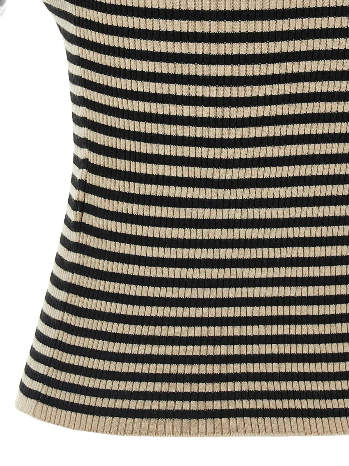 Max Mara ストライプ柄リブ編みTシャツ - 画像4