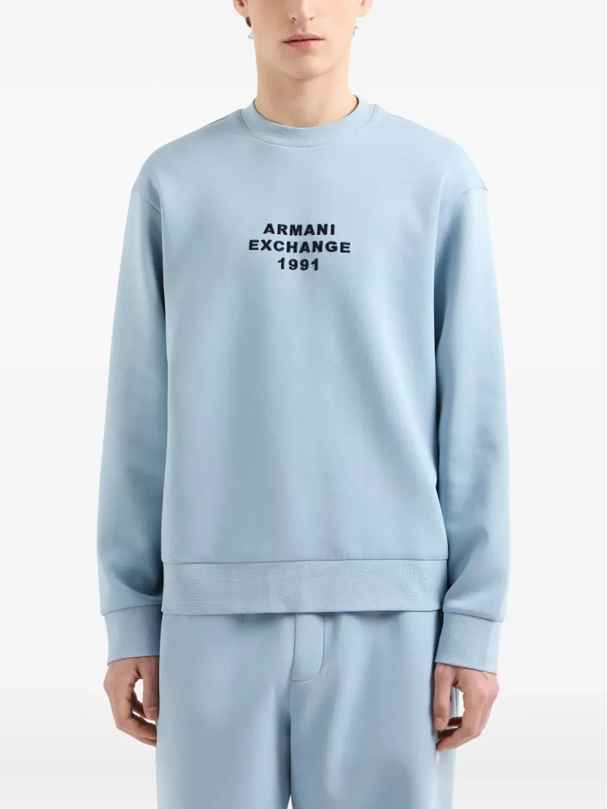 Armani Exchange ロゴ刺繍 クルーネック スウェットシャツ - ブルー - 画像3