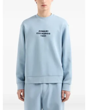 Armani Exchange ロゴ刺繍 クルーネック スウェットシャツ - ブルー - サムネイル3